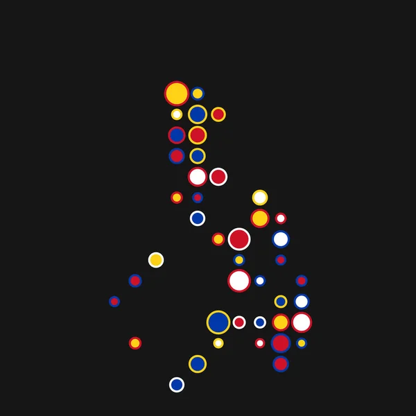 Filippinerna Silhuett Pixelated Mönster Karta Illustration — Stock vektor