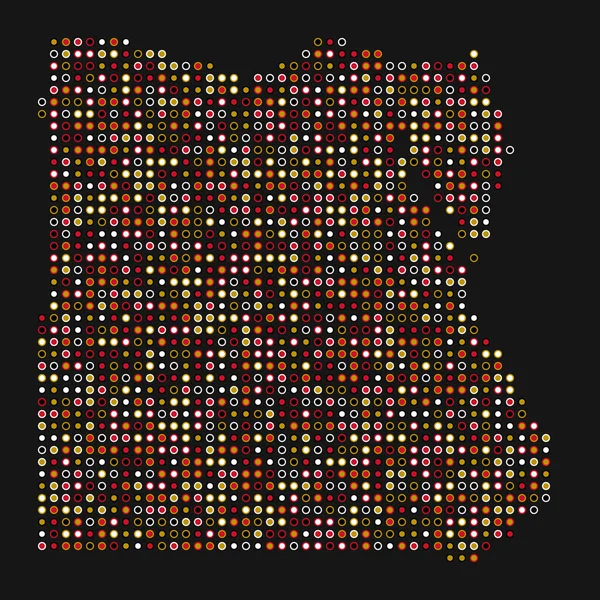 Egypte Silhouet Pixelvormige Patroon Kaart Illustratie — Stockvector