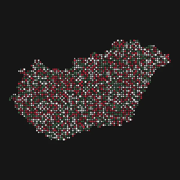 Magyarország Silhouette Pixelated Pattern Illustration — Stock Vector
