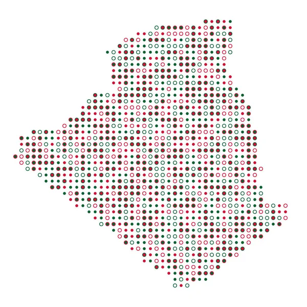 Algeria Silhouette Pixelated Pattern Map Illustration — Stock Vector