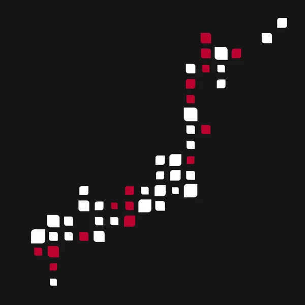 Ιαπωνία Silhouette Pixelated Πρότυπο Εικονογράφηση — Διανυσματικό Αρχείο