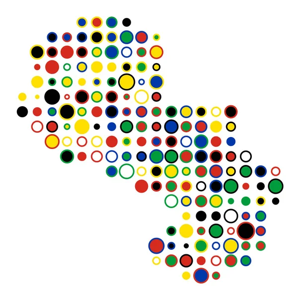 Paraguay Silhouette Pixelated Pattern Map — стоковий вектор