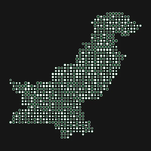 Пакистанский Силуэт Пикселированная Карта Рисунка — стоковый вектор