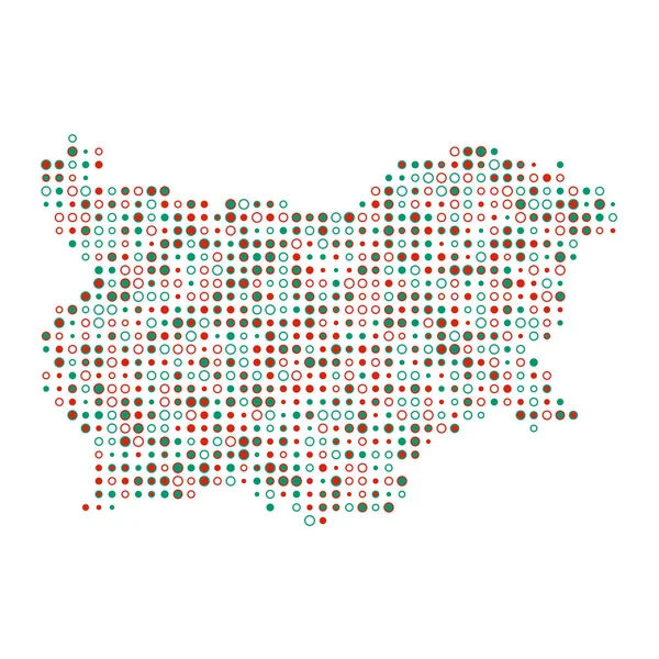Bulgaria Silhouette Pixelated Patrón Mapa Ilustración — Vector de stock