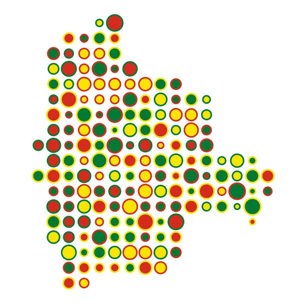 Bolivia Silhouette Pixelated Mönster Karta Illustration — Stock vektor