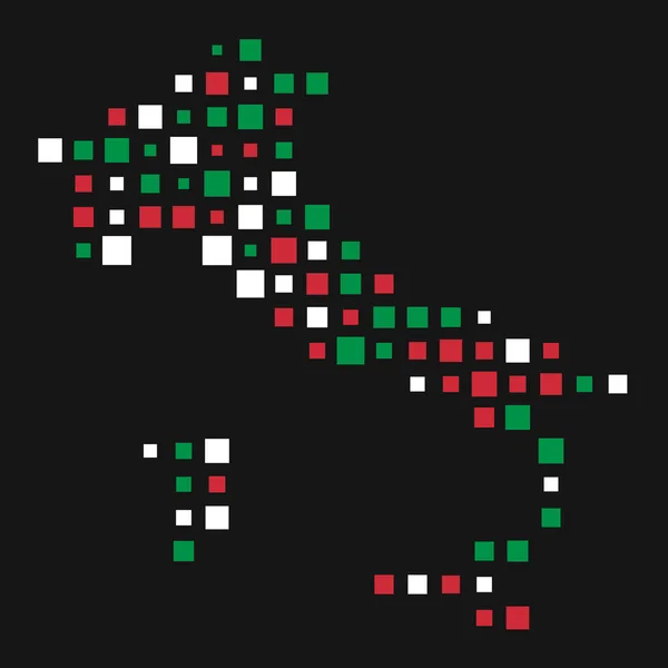 Italien Silhuett Pixelated Mönster Illustration — Stock vektor