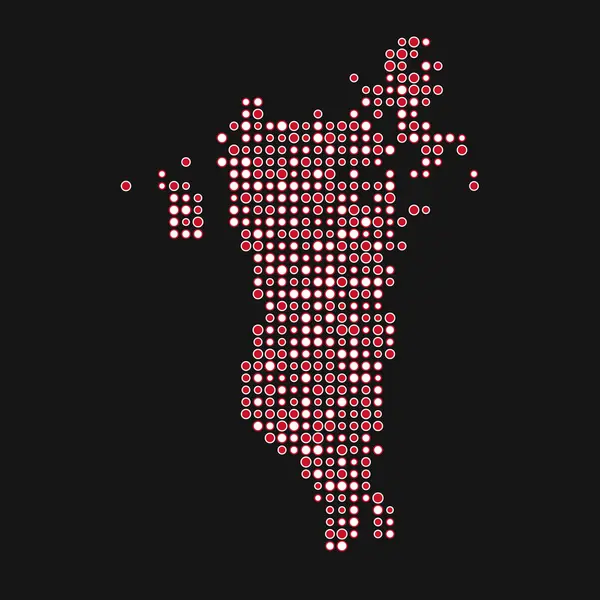 Bahrajn Sylwetka Pixelated Wzór Mapa Ilustracja — Wektor stockowy