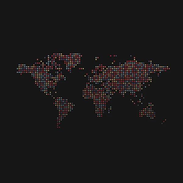 Світ Силует Піксельовані Ілюстрації Карти Візерунків — стоковий вектор
