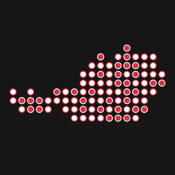 Austria Silhouette Pixelated Pattermap Illustration — 스톡 벡터