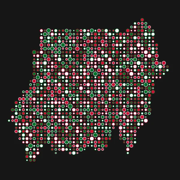 Sudan Silhouette Pixelated Mönster Karta Illustration — Stock vektor