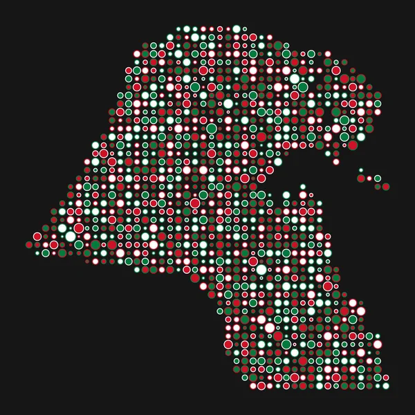 Kuwait Silhouette Pixelated Mönster Karta Illustration — Stock vektor