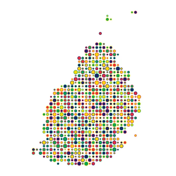 Mauricio Silueta Pixelado Patrón Mapa Ilustración — Vector de stock