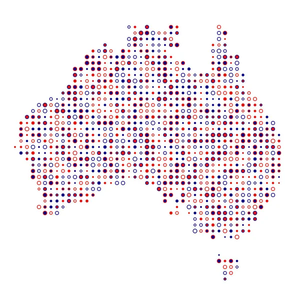 Australia Silhouette Pixelated Patrón Mapa Ilustración — Archivo Imágenes Vectoriales