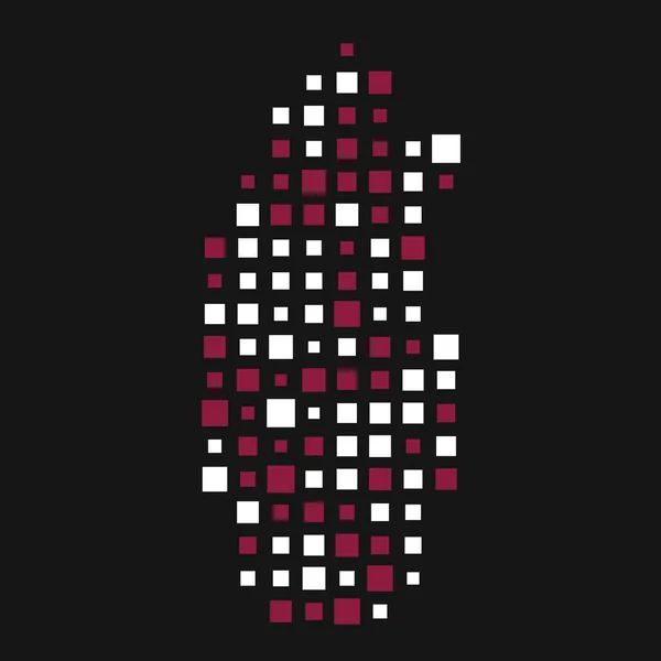 Qatar Silhouet Pixelvormige Patroon Illustratie — Stockvector