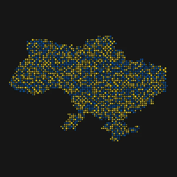 Ukraine Silhouette Pixelated Pattern Illustration — Stock Vector