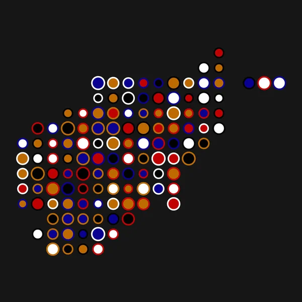 Afghanistan Silhuett Pixelated Mönster Karta Illustration — Stock vektor