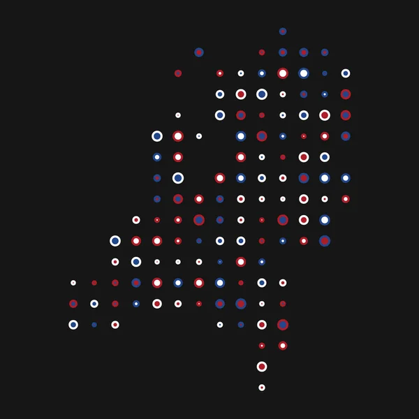 オランダシルエットピクセル化パターンマップイラスト — ストックベクタ