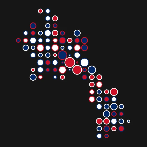 Laos Silueta Pixelated Pattern Map Illustration — Stockový vektor