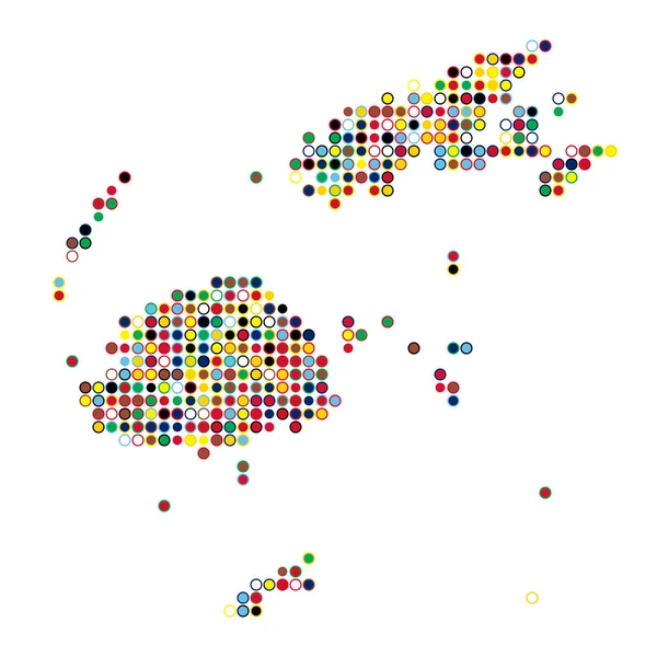 Fiji Silhuett Pixelated Mönster Karta Illustration — Stock vektor