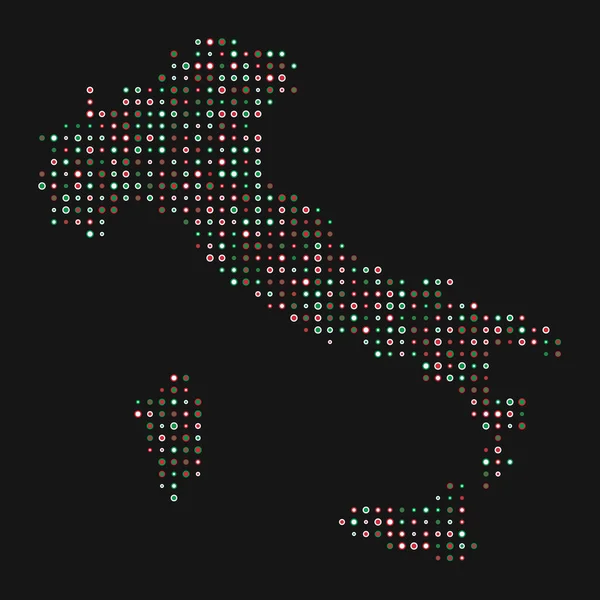 Итальянский Силуэт Pixelated Pattern Map Illustration — стоковый вектор