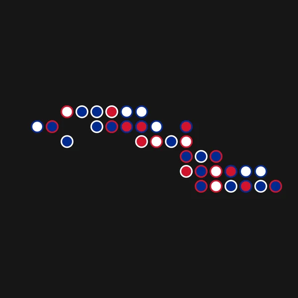 Kuba Silueta Pixelated Pattern Map Illustration — Stockový vektor