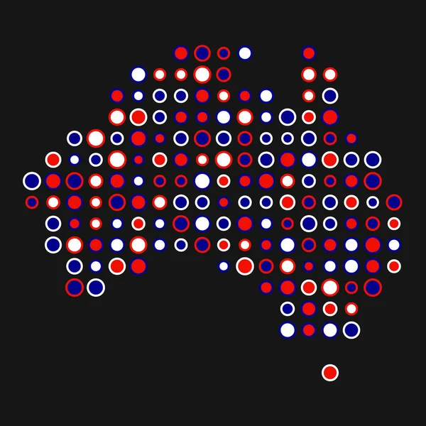 Australien Silhouette Verpixeltes Muster Kartenillustration — Stockvektor