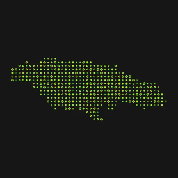 Jamaica Silhouette Pixelated Mönster Karta Illustration — Stock vektor
