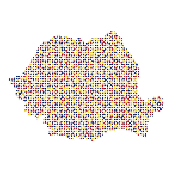 Romênia Silhouette Pixelated Ilustração Padrão — Vetor de Stock