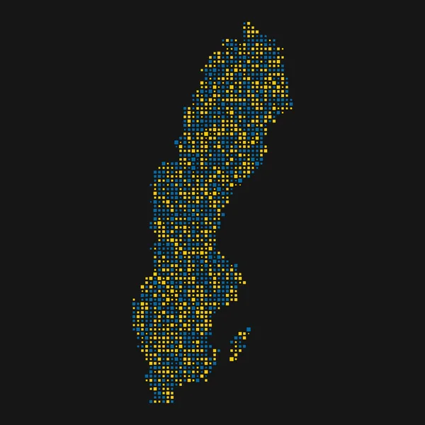 Svédország Silhouette Pixelated Minta Illusztráció — Stock Vector