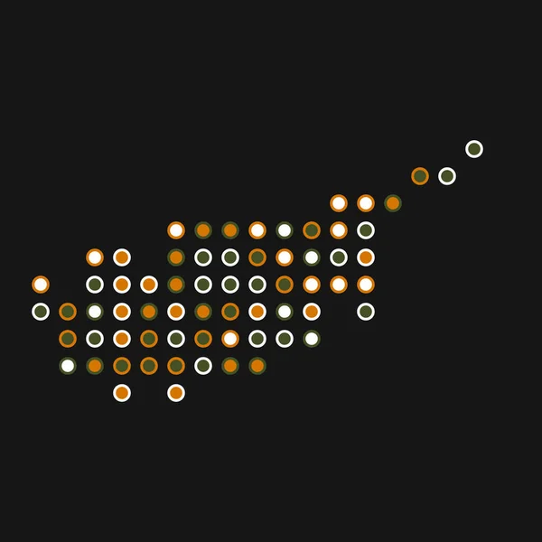 Cypern Silhouette Pixelated Mönster Karta Illustration — Stock vektor