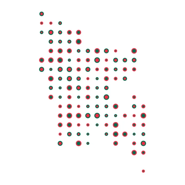 Bangladesh Silhouette Pixelated Patrón Mapa Ilustración — Vector de stock