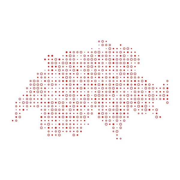 Schweiz Silhouette Verpixeltes Muster Kartenillustration — Stockvektor