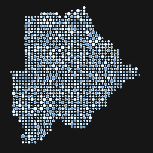 Botswana Silhouette Pixelated Mönster Karta Illustration — Stock vektor