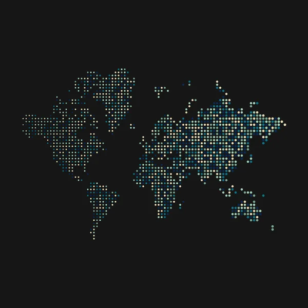 Mundo Silhueta Pixelado Ilustração Mapa Padrão — Vetor de Stock