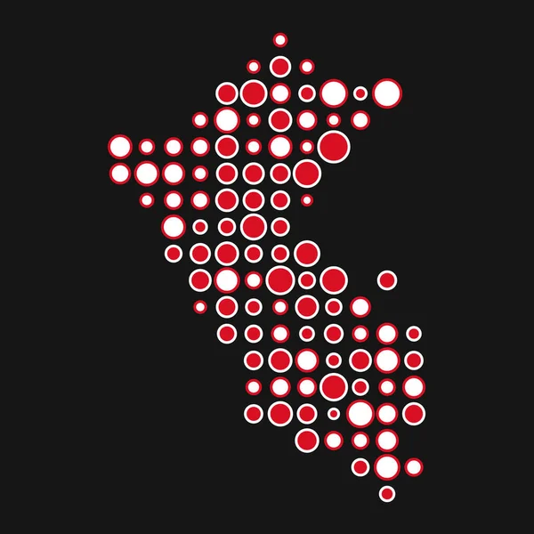 Peru Silhouette Pixelated Mönster Karta Illustration — Stock vektor