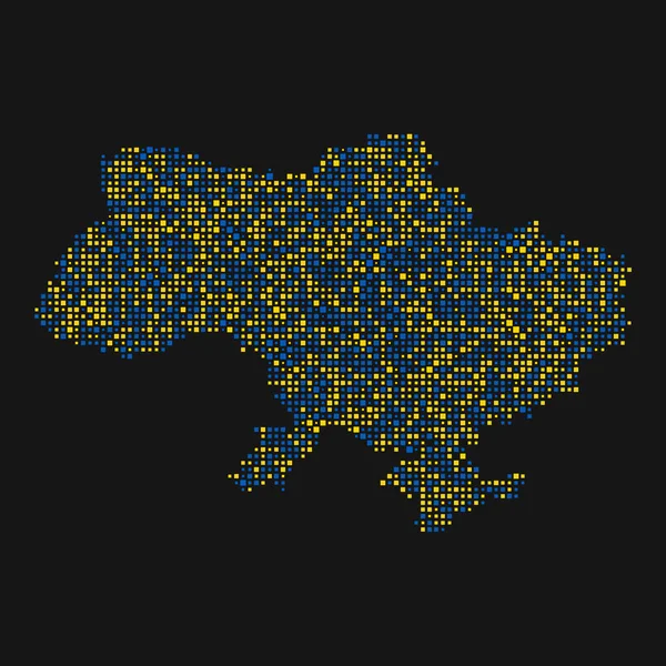 Oekraïne Silhouet Pixelvormige Patroon Illustratie — Stockvector