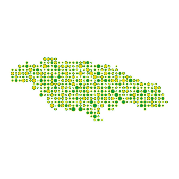 Jamaica Silhouette Pixelated Minta Térkép Illusztráció — Stock Vector
