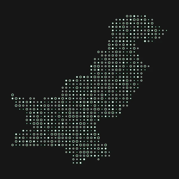 Pakistán Silueta Pixelado Patrón Mapa Ilustración — Archivo Imágenes Vectoriales