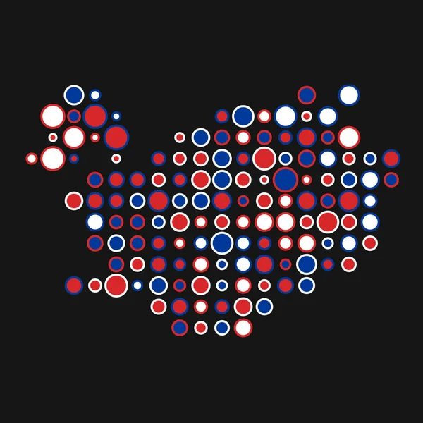 Zlanda Silueti Pikselli Desen Haritası Çizimi — Stok Vektör