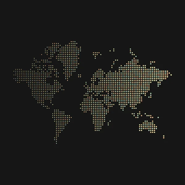 World Silhouette Ilustración Mapa Patrón Pixelado — Archivo Imágenes Vectoriales