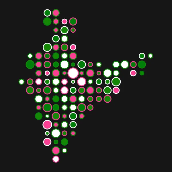 India Silhouette Pixelated Modello Mappa Illustrazione — Vettoriale Stock