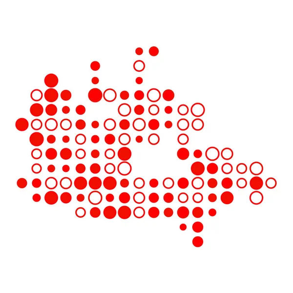 Kanada Sylwetka Pixelated Wzór Mapa Ilustracja — Wektor stockowy