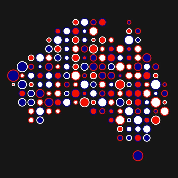 Australie Silhouette Illustration Carte Motif Pixélisé — Image vectorielle