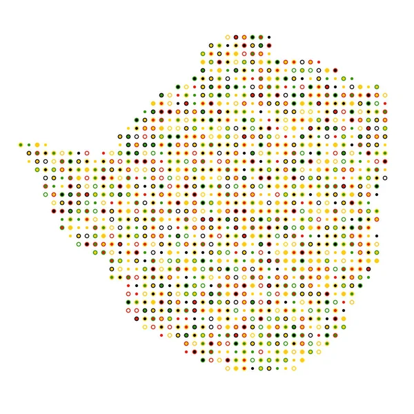 Zimbabwe Sylwetka Pixelated Wzór Mapa Ilustracja — Wektor stockowy