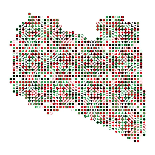 Libya Silhouette Pixelated Pattern Map Illustration — Stock Vector
