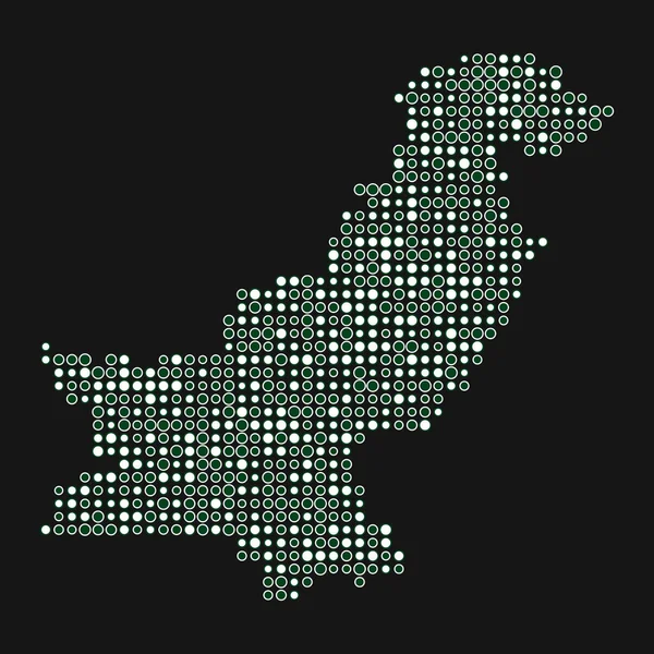 Pakistan Sylwetka Pixelated Wzór Mapa Ilustracja — Wektor stockowy