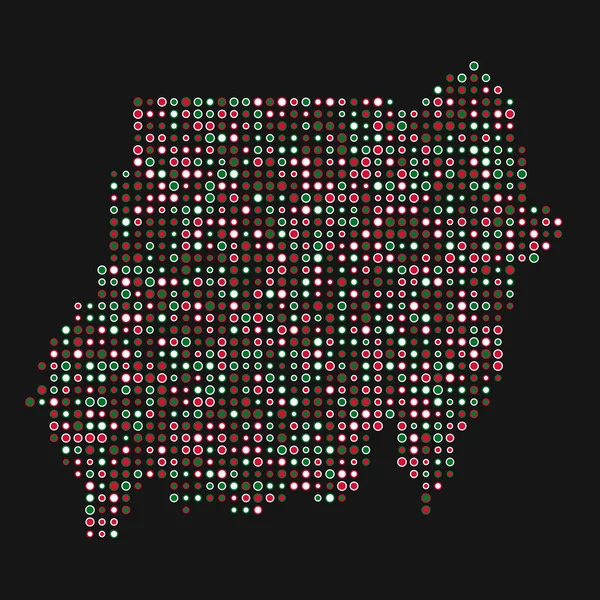 Sudan Silhouette Pixelated Mönster Karta Illustration — Stock vektor