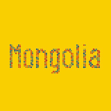 Moğolistan Silüeti Pikselleştirilmiş desen haritası çizimi