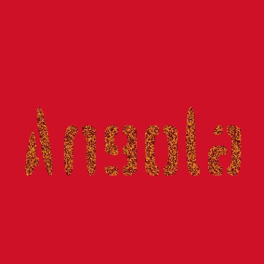 Angola Silueti Pikselli desen haritası çizimi