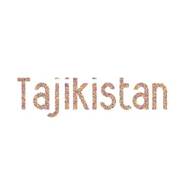 Tacikistan Silüeti Resmedilmiş Desenli Harita Çizimi